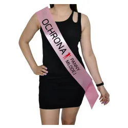 Szarfa RÓŻOWA Wieczór Panieński Ochrona Panny Młodej